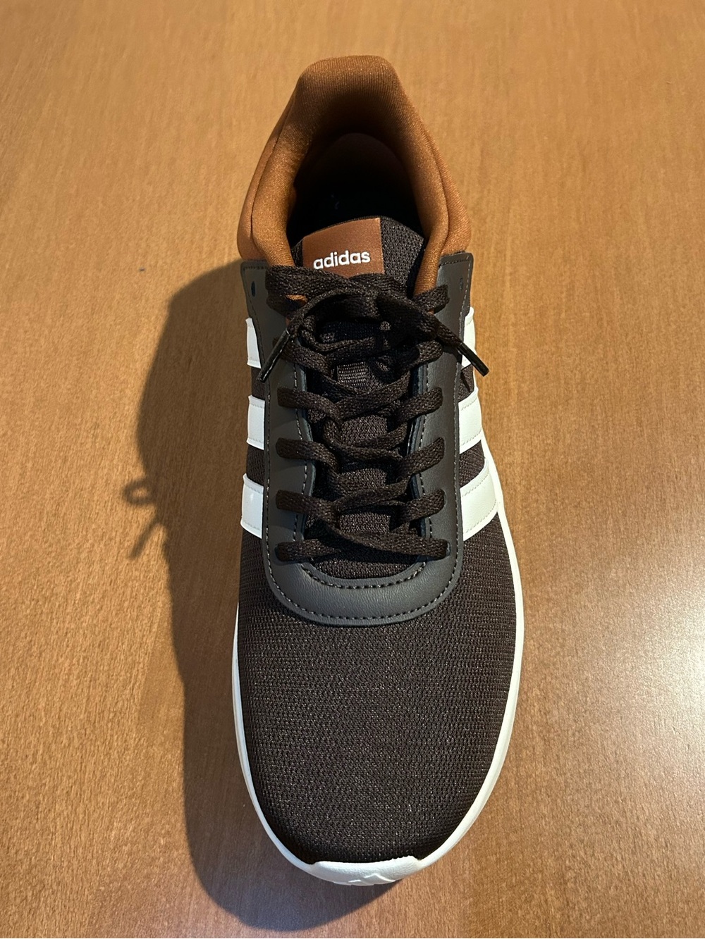 adidas Men’s Brown and White Lite Racer Sneakers - Picture 7 of 11